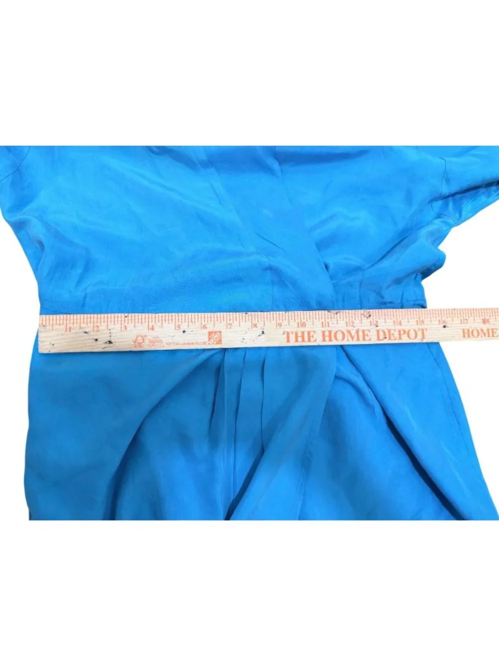 Drapey Wrap 100% Silk 80s Vintage Working Girl Dress Turquoise Sz 8